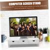 ANDRESLAD Ergonomic Monitor Riser Stand for Desk with Sturdy PVC Wood Plastic Construction Height Laptop Support to Posture and Save Space Suitable for Home Office Use view 3