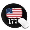 Betsy Ross Flag 1776 American Pride Mouse Pad, Premium Small Round Mousepad 8 x 8 Inch Black, Stitched Edge Anti-Slip Rubber Computer Mat for Office Home Gaming Laptop Men Women Kids view 2