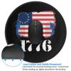 Betsy Ross Flag 1776 American Pride Mouse Pad, Premium Small Round Mousepad 8 x 8 Inch Black, Stitched Edge Anti-Slip Rubber Computer Mat for Office Home Gaming Laptop Men Women Kids view 3