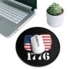 Betsy Ross Flag 1776 American Pride Mouse Pad, Premium Small Round Mousepad 8 x 8 Inch Black, Stitched Edge Anti-Slip Rubber Computer Mat for Office Home Gaming Laptop Men Women Kids view 4