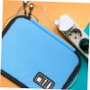 KALLORY 3pcs Travel Electronic Organizer Bag Portable Digital Storage Case for Cables Chargers Earphones USB Flash Drives Multi Purpose Compact Carrying Pouch Blue Black Gray view 3