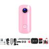 SJCAM C100 Plus Action Camera in Pink with 4K Video, EIS Stabilization, and Audio Recording, Bundle Including: 64GB Micro SD Card, Card Reader, Card Wallet, and Micro USB Cable view 1