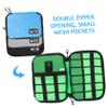 UKCOCO 3pcs Digital Cable Organizer Bag with Double Zipper Mesh Pockets and Multi Partition Design for Travel Electronics Accessories Chargers Earphones USB Flash Drives Blue Black Gray view 3