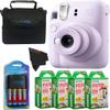 Fujifilm Instax Mini 12 Camera with Fujifilm Instant Mini Film and PixiBytes Microfiber Cleaning Cloth... (Lilac Purple, Camera + 4 Twin Pack/CC1) view 1