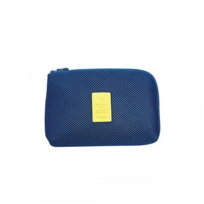 DIYEAH Shockproof Large Travel Cable Organizer Pouch with Sponge Padding for Chargers Earphones Mouse Toiletry Dark Blue Electronics Storage Case