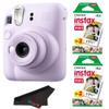 Fujifilm Instax Mini 12 Camera with Fujifilm Instant Mini Film and PixiBytes Microfiber Cleaning Cloth... (Lilac Purple, Camera + 2 Twin Pack) view 1
