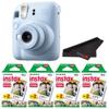 Fujifilm Instax Mini 12 Camera with Fujifilm Instant Mini Film and PixiBytes Microfiber Cleaning Cloth... (Pastel Blue, Camera + 4 Twin Pack) view 1