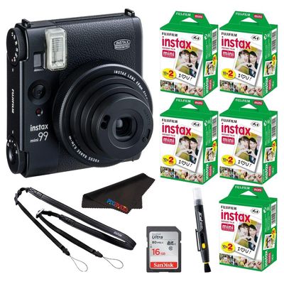 Fujifilm Instax Mini 99 Instant Film Camera with PixiBytes Microfiber Cleaning Cloth... (Camera + 5 Twin Pack)