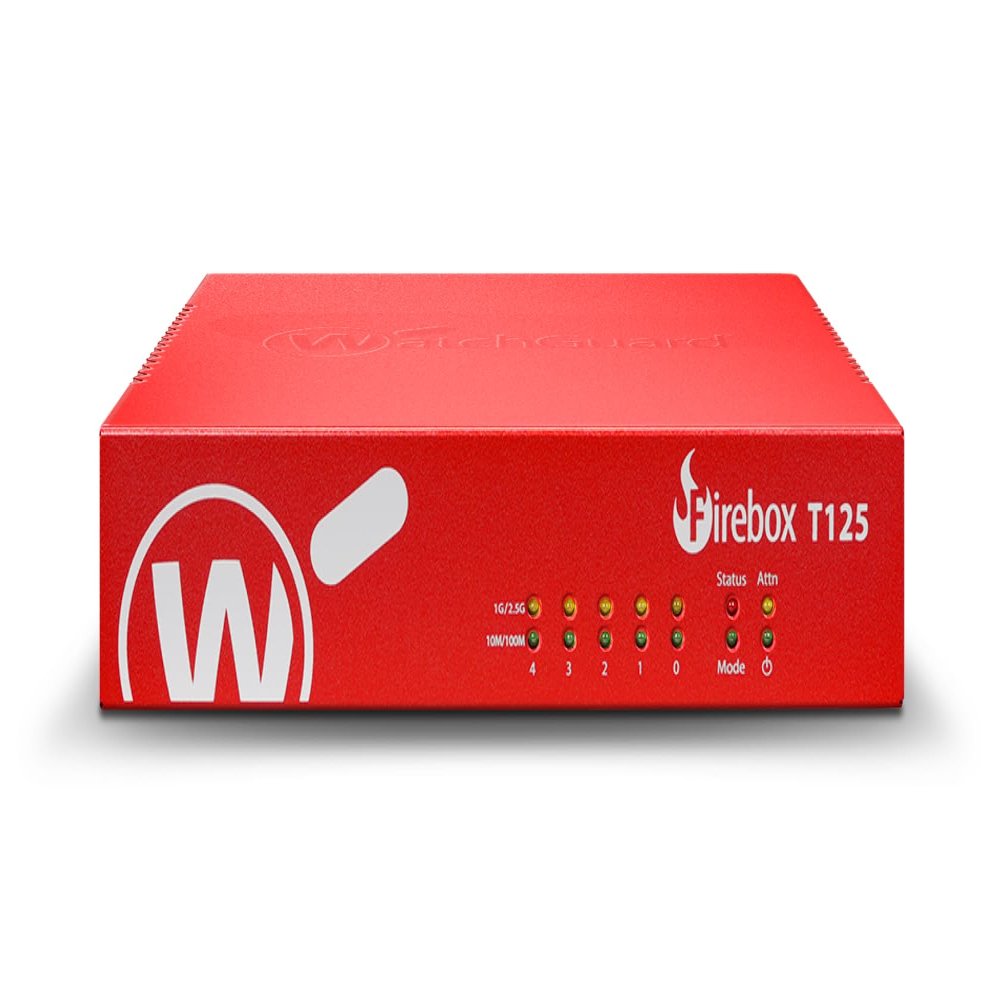 Trade Up to WatchGuard Firebox T125 with 5 Year Basic Security Suite - Tabletop Firewall, 1x 2.5Gb + 4X 1Gb Ports, High-Speed Security for Branch Offices (WGT125415)