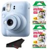 Fujifilm Instax Mini 12 Camera with Fujifilm Instant Mini Film and PixiBytes Microfiber Cleaning Cloth... (Pastel Blue, Camera + 2 Twin Pack) view 1