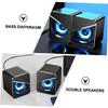 ARTIBETTER USB Powered Desktop Computer Speakers with Bass Diaphragm Dual Wired Stereo Loudspeakers for Laptop Phone Colorful Ambient Light and Independent Volume Control Compact Mini view 3