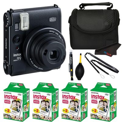 Fujifilm Instax Mini 99 Instant Film Camera with PixiBytes Microfiber Cleaning Cloth... (Camera + 4 Twin Pack)
