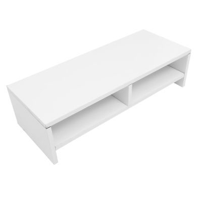 Angoily Double Desktop Monitor Riser Stand Heightening Computer Screen Shelf with Storage Space Ergonomic Desk Laptop Organizer for Office Workspace White