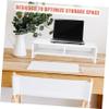 Angoily Double Desktop Monitor Riser Stand Heightening Computer Screen Shelf with Storage Space Ergonomic Desk Laptop Organizer for Office Workspace White view 3