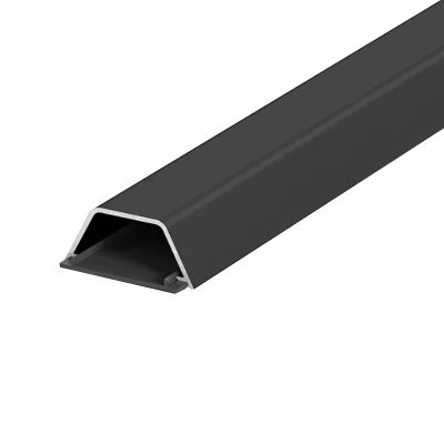 39 in Cord Cover for Floor Floor Cable Management Pressure-Resistant Aluminum Alloy Self-Adhesive Floor Cord Protector for Living Room Office Prevent Cable Trips(Black,15x9mm/0.6x0.4in)