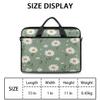 VQUVQV Laptop Shoulder Bag for Men Women, Waterproof Computer Carrying Case Messenger Bag with Strap, Floral Green Daisy Laptop Briefcase for Office Business Travel view 2