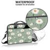 VQUVQV Laptop Shoulder Bag for Men Women, Waterproof Computer Carrying Case Messenger Bag with Strap, Floral Green Daisy Laptop Briefcase for Office Business Travel view 3