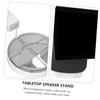EXHUMKY Desktop Speaker Holder with Cable Management Slot Rotatable Tabletop Stand Bracket Wire Organizer for Power Cord Storage White view 2