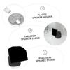 EXHUMKY Desktop Speaker Holder with Cable Management Slot Rotatable Tabletop Stand Bracket Wire Organizer for Power Cord Storage White view 4