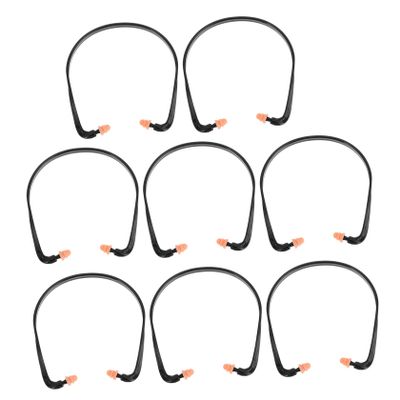 ADOCARN 8pcs Banded Silicone Noise Reduction Earbuds with Neck Strap for Studying Sleeping Working Multipurpose Hearing Protection