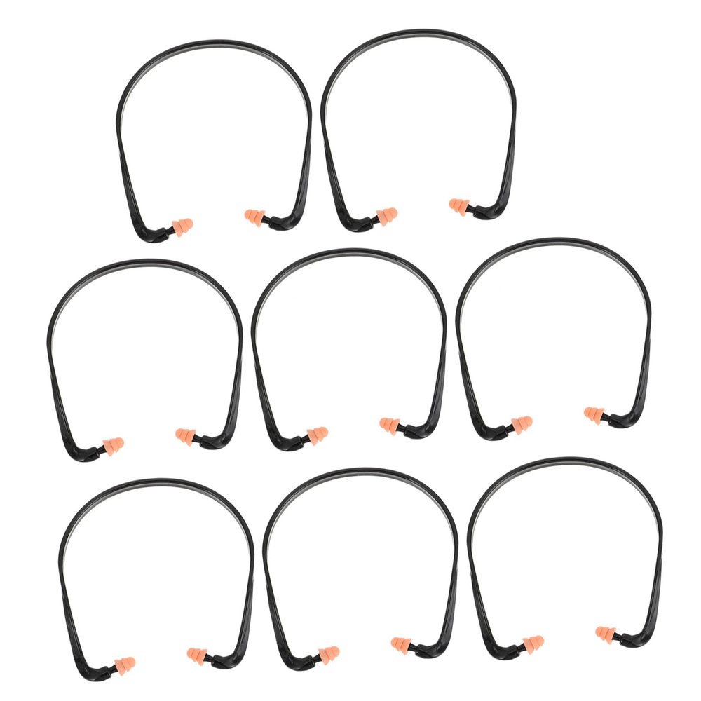 ADOCARN 8pcs Banded Silicone Noise Reduction Earbuds with Neck Strap for Studying Sleeping Working Multipurpose Hearing Protection