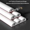 Floor Cord Cover Cord Hider Floor Cable Cover for Wire Prevent Cable Trips Soft PVC Material for High Walking Traffic Areas Home Office(White,1.8x0.9cm/0.7x0.4in) view 4