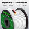 BAHIWOM 12 Gauge Wire 100FT CL2 Low Voltage Electrical Wire 12V/24V DC White Jacket Cable for Speaker,LED Strips, Automotive,Marine,Business view 2