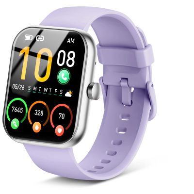 Smart Watch for Men Women (Answer/Make Call), 1.96" HD Fitness Tracker Running Watch, IP68 Waterproof,Pedometer, Sleep/Step/Activity/Heart Rate Monitor,110+ Sport Mode Smartwatch for Android,Lavender