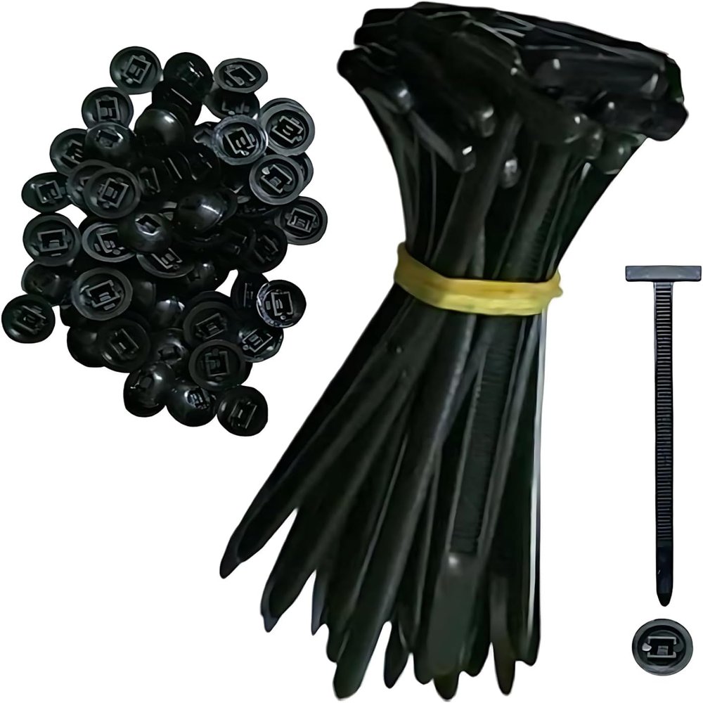 100Pcs Nylon Universal Cable Tie Buckle, Heavy Duty Self-Locking Nylon Zip Ties Holder, Car Plastic nylon Zip Ties, Multipurpose Plastic Cable Ties Tool for Car Daily Repair (20pcs)