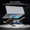 Adjustable Aluminum Laptop Stand with Cooling Fan - Ergonomic Foldable Design for 10-17" Laptops, Ideal Laptop Cooling Pad for Gaming, Office, and DJs view 4