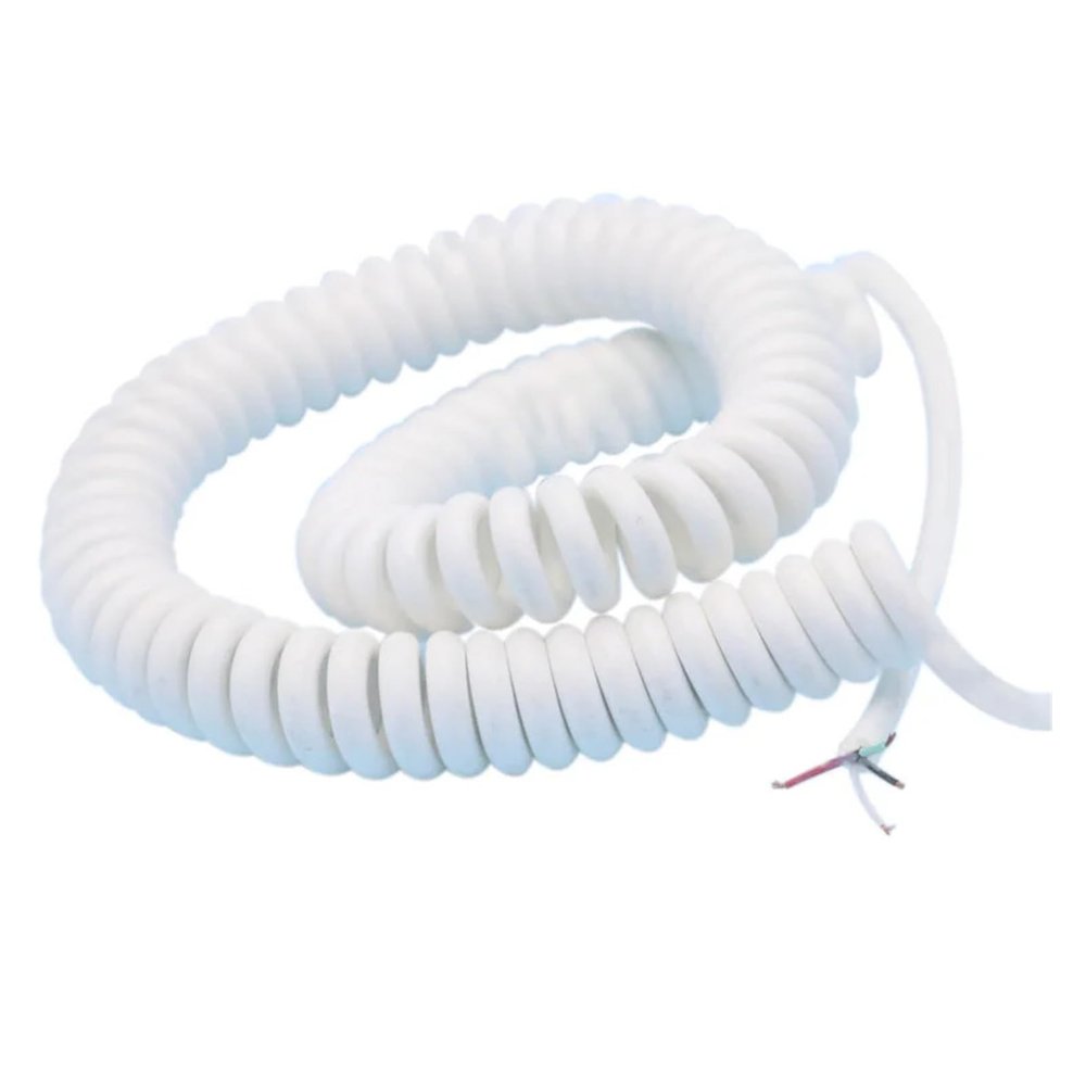 Wires and cables 4Core PUR White Spring Spiral Cable Telescopic Wire 28/24/22AWG Stretch1/2/3/4/5/6/7/8 Meter Stretchable Wire Shrinkable Cable Wires and cables(Stretch 2Meters,4C 22AWG 0.3mm2)