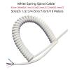 Wires and cables 4Core PUR White Spring Spiral Cable Telescopic Wire 28/24/22AWG Stretch1/2/3/4/5/6/7/8 Meter Stretchable Wire Shrinkable Cable Wires and cables(Stretch 2Meters,4C 22AWG 0.3mm2) view 2