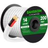 BAHIWOM 14 Gauge Wire 200FT CL2 Low Voltage Electrical Wire 12V/24V DC White Jacket Cable for Speaker,LED Strips, Automotive,Marine,Business view 1