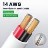 BAHIWOM 14 Gauge Wire 200FT CL2 Low Voltage Electrical Wire 12V/24V DC White Jacket Cable for Speaker,LED Strips, Automotive,Marine,Business view 4