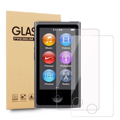 (2-Pack) High-Definition Clear Tempered Glass Screen Protector for iPod Nano 7th & 8th Generation  Scratch-Resistant & Impact Protection