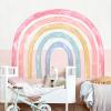 56"x43" Large Rainbow Wall Decals Mural for Girls Nursery Peel and Stick Rainbow Vinyl Wall Art Stickers for Kids Toddlers Bedroom Playroom Classroom view 2
