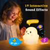 canvage Rechargeable Night Light for Kids - Silicone Lamp with Touch Sensor for Kids Room - LED Squishy Night Light for Baby Nursery with 19 Interactive Sounds/3 Light Modes/30-Min Timer view 2