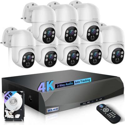 90 Days Storage & 2-Way Audio 4K Wired Security Camera System, Home Video Surveillance Systems, Outdoor POE Security Cameras, IP Camera System, Surveillance DVR Kits