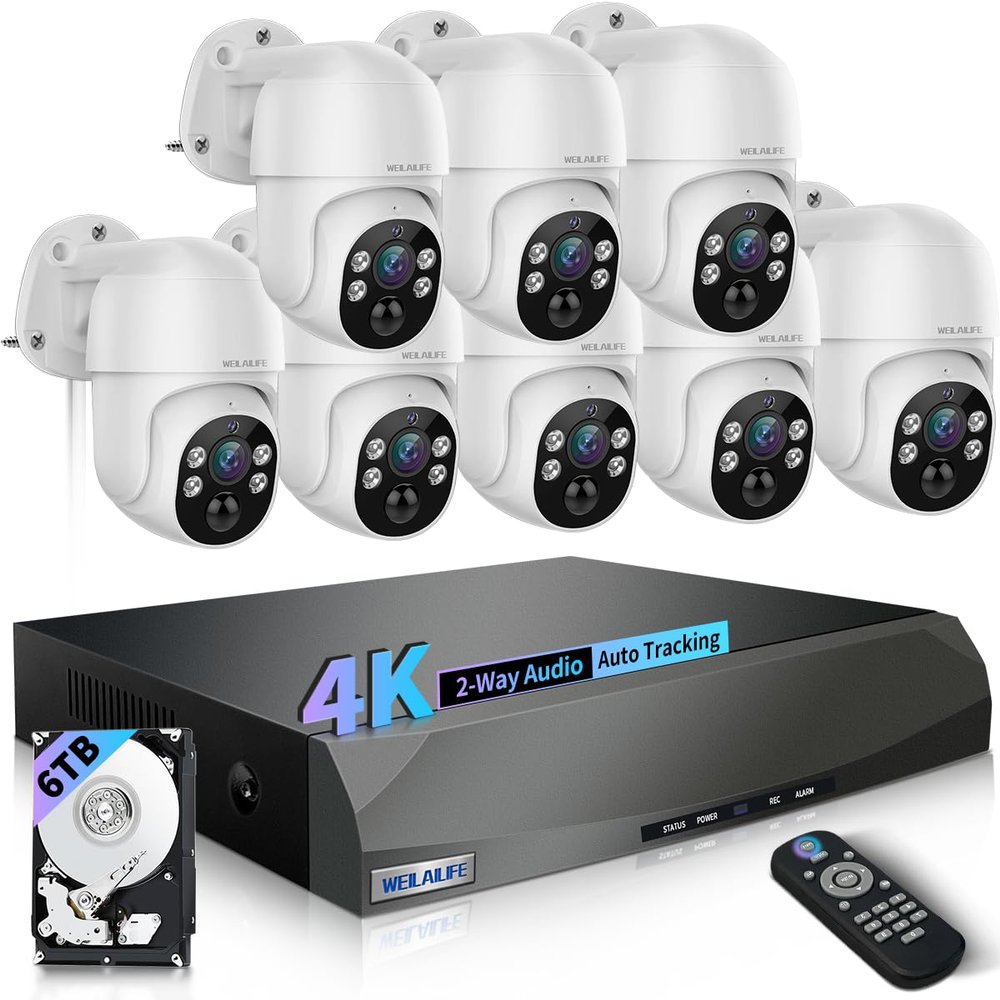 90 Days Storage & 2-Way Audio 4K Wired Security Camera System, Home Video Surveillance Systems, Outdoor POE Security Cameras, IP Camera System, Surveillance DVR Kits
