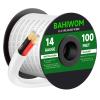 BAHIWOM Fire Safety CL2 Speaker Wire in-Wall & in-Ceiling 14 Gauge Wire 100 FT CCA Cord 2 Conductors Red Black Speaker Cable for Indoor Home Theater System,Car Audio Soft White Jacket view 1