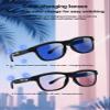 CuiSuto AI Translator Glasses - 2025 Smart Glasses with Slidable Color-Changing Lenses, Hands-Free Open-Ear Audio, Voice Assistant & UV Protection-Blue Lenses view 3
