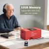 Simple MP3 Player with Large Buttons & Easy Operation, Audiobook Player Ideal for Elderly, The Hearing Impaired, Dementia/Alzheimer's Patients, Audio Player with 32GB TF Card (Red) view 4
