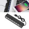 Aoaoy 7 Port USB Hub 7 Port USB 2.0 Hub 7 USB Port Splitter with 450Mbps Fast Transmission & Independent Switches for PC Laptop Mouse Printer Scanner Hard Drive view 2