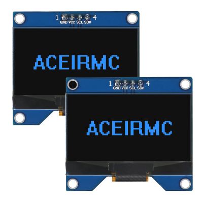 2pcs 1.54 Inch OLED Module 12864 128x64 SSD1309 Driver IIC I2C Serial Interface Self-Luminous Display Board Compatible with Raspberry Pi STIM 32-4 Pin (Blue)