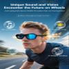 CuiSuto QY-Pro5 Smart Bluetooth Cycling Glasses - HIFI Sound, AI Translation, UV400 Lenses, 6H Playtime for Outdoor Sports (Riding/Skiing/Fishing)-Blue Lenses view 2