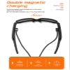 CuiSuto QY-Pro5 Smart Bluetooth Cycling Glasses - HIFI Sound, AI Translation, UV400 Lenses, 6H Playtime for Outdoor Sports (Riding/Skiing/Fishing)-Blue Lenses view 4