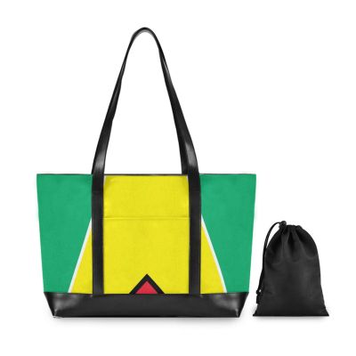 Guyana Flag Guyanese Blue Red Portable Laptop Case for Women with Zipper Work Tote Bag for Ladies with Lunch bolsos secret para mujeres