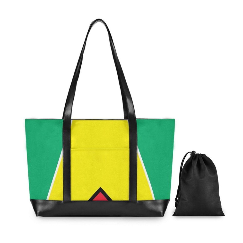 Guyana Flag Guyanese Blue Red Portable Laptop Case for Women with Zipper Work Tote Bag for Ladies with Lunch bolsos secret para mujeres