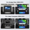 Car Stereo Radio Replacement Upgrade for Jeep Wrangler JK 2007-2018 Dodge Ram Pickup 2009-2012 Wired Wireless CarPlay Android Auto GPS Navigation Touchscreen Head Unit (Double Knobs 4+64) view 3