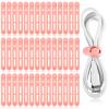 Tellegloww 42 Pcs Silicone Cable Ties Reusable Cord Straps Multipurpose Elastic Cable Organizer for Bundling Fastening Earphone Phone Charger Home Office School (Pink,3.15 Inch) view 1